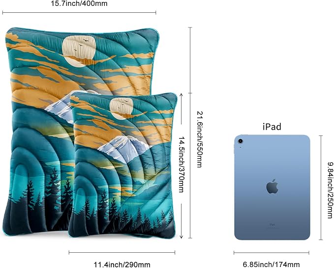 Camping Pillow,Supportive Compressible Travel Pillow Middle Size Lightweight Camp Pillow with Storage Bag for Camping,Hiking,Backpacking,Airplane