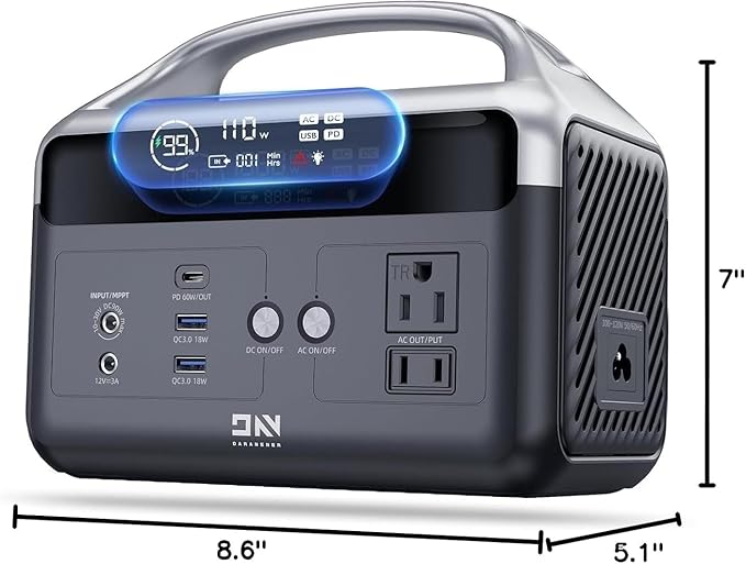 Portable Power Station 56000mAh, 179.2Wh LiFePO4 Battery Backup w/ 2 300W (Peak 600W) AC Outlets, 1.5hrs Fast Charging, Power Bank for Hurricane Emergency/Outdoor Camping/RVs/Home Use