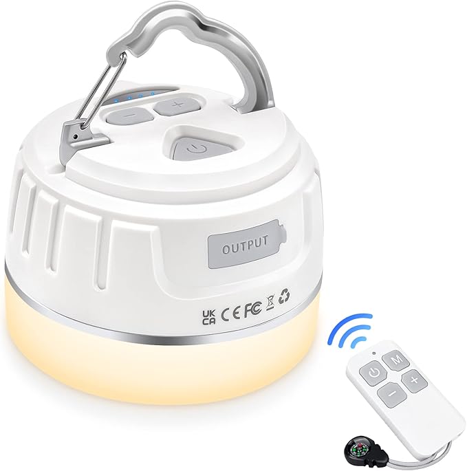 Sinvitron LED Camping Lantern Rechargeable with Remote Control - 1000LM 150H Runtime Tent Light, 5200mAh Water-Resistant Emergency Light for Hurricane Power Outages, Hiking Home