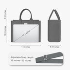 TOPDesign Heavy-Duty Canvas Tote Bag for Women, Adjustable Crossbody/Shoulder Handbag with 9 Pockets, Everything Tote