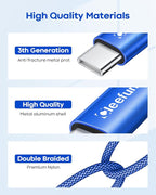 CLEEFUN USB C Cable 6ft, 5-Pack USB A to Type C Charger Cord Fast Charging for iPhone 17 16 15 Pro Max Plus Air 16e, for Samsung Galaxy S25 S24 S23 S22 S21 S20 S10 A17 A16 A15 A56 A55 A26 A35 A36