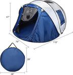 Camping Tent Portable Waterproof Instant Camping Tent with 1-Minute Setup Lightweight Tent for Camping Beach Outdoor Travel Backyard