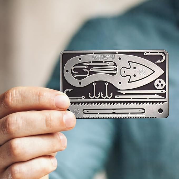 Tiny Survival Card - Fishing and Outdoor Wilderness Survival Set