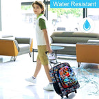 KLFVB Kids Luggage for Boys Girls, Cute Rolling Wheels Suitcase for Toddler, Children Travel Carry on Suitcase