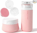 2 oz Travel Bottle Silicone Small Liquid Travel Containers 2 Pack Leak Proof TSA Approved Bottles On The Go Size Traveling Kit for Toiletries Shampoo Body Wash Skincare Lotion Women - Leather Pink