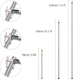 SANLIKE Telescoping Tarp Pole Heavy Duty Tent Poles, 33"-86.6"/94" Thickened Tube Collapsible Stainless Steel Canopy Poles for Camping Backpacking Hiking Awning Sun Sails Outdoor Sports, Set of 2