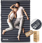 Hikenture Double Sleeping Pad for Camping, 4" Extra-Thick Camping Mattress 2 Person, Inflatable & Ultralight Sleeping Mat for Backpacking, Hiking (Grey Foot Pump, Semi Double(79 * 47.5 in))