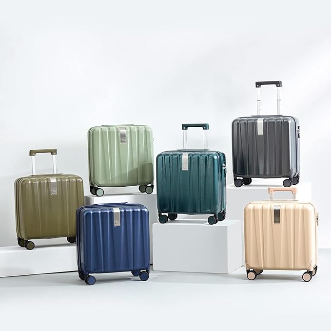 Hanke 16 Inch Underseat Carry on Luggage with Wheels Small Hard Shell Suitcases for Weekender,Travel Approved Lightweight Travel Luggage Suitcase for Womem Men,Christmas Gifts for Birthday-Ivory White