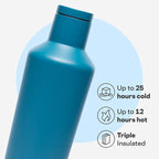 Corkcicle Classic Canteen - Keeps Drinks Cold for 25 Hours - Triple-Insulated Stainless Steel - Dishwasher Safe - Summer Drinkware Gift - Keeps Drinks Ice Cold - 16 oz - North Shore