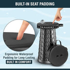 NUMANU 2026 Upgraded Padded Collapsible Stool, Max 620lbs 2.5"-18" H Adjustable Portable Folding Stool for Adults, Retractable Foldable Telescopic Seat Camping Chair or Footrest