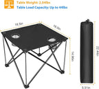 Moclever Foldable Camping Table – Ultralight Portable Table with Cup Holders & Carry Bag, Perfect for Outdoor Adventures, Picnic, Beach, BBQ, Hiking & Home Use