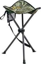 Portal Folding Camping Stool Portable Foldable Tripod Seat for Hiking Hunting Walking Fishing Travel Outdoors with Side Pockets Sturdy Steel Legs Support Up to 225 LBS
