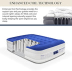 King Koil Luxury Queen Air Mattress with Built-in Pillow & Ultra-Fast Built-in High-Speed Pump, 20″ Inflatable Premium Airbed, Waterproof, Adjustable Firmness, 1-Year Manufacturer Warranty