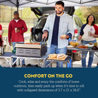 GCI OUTDOOR Slim-Fold Cook Station | Portable Folding Kitchen Table with a Heat Resistant Tabletop, 4 Side Tables & Storage Rack, Perfect for Picnics & Camping Trips