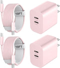 Phone 17 16 15 Charger 10FT, 20W Dual Port USB C Fast Charging Block with 10FT Long USB C to C Charging Cable Cord for Phone 17 16 15 Pro Max/17 16 15 Pro/15/15 Plus,Pad Pro