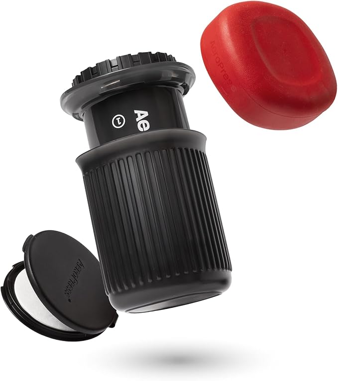 AeroPress Go, Extra Small Portable Coffee Maker Kit, Travel, Hiking & Camping, All-in-One French Press, Pour-Over & Espresso Style Manual Brewer, 2 Min Brew Makes a Less Bitter, More Flavorful Cup