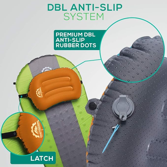 Gear Doctors Camping Inflatable Pillow, Backpacking - Blow Up Camp Pillow for Camping (Orange)