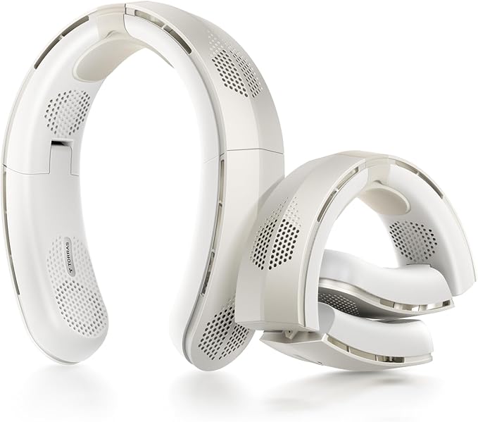 TORRAS COOLiTE Neck Fan, Industry’s Strongest Wind Power, Portable Neck Fan with 14H Battery, 360° Cooling Neck Fan, Lightweight & Foldable Neck Fans for Outdoor, Travel, Gifts for Dad, Women, Ivory