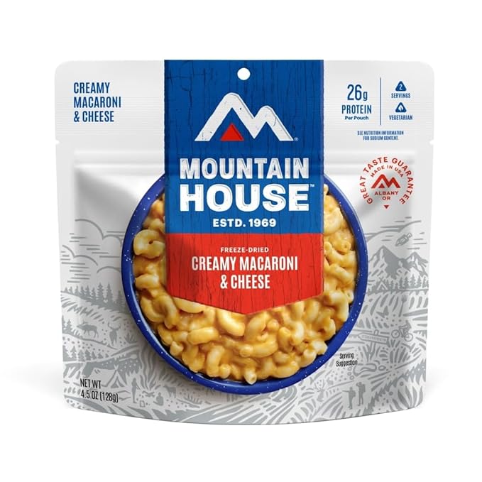 Mountain House Creamy Macaroni & Cheese Freeze Dried Backpacking & Camping Food 6-Pack