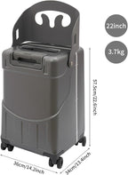 CNCEST 22" Kid's Ride-on Luggage with Foldable Seat,Travel Carry On Trolley Case for Kids,Children's Ride On Top Opening Suitcase with Password Lock (StyleA, Grey)