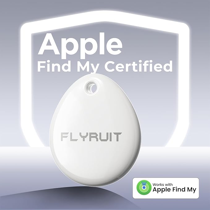Air Tracker Tags-4 Pack for Apple Find My (iOS Only), Official MFi Certified, Smart Bluetooth Key Finder, Tracking Device for iPhone, Mini Finder Locator for Luggage, Backpack, Wallet, Bags, eBike