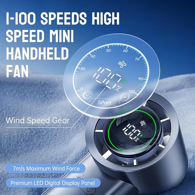 Mini Turbo Jet Fan: Portable Small Pocket Handheld Personal Rechargeable Battery Operated USB Charger Keeping Cool In Hot Weather For Travel Beach (Gray)