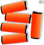 Neoprene Luggage Handle Wrap 5pcs Pack Neon Luggage Tags/Identifiers Bright Luggage Markers Airport Travel Accessories for Luggage/Suitcase Fluorescent Orange