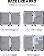 6 Set Compression Packing Cubes, Suitcase Storage Bags for Clothes and Travel Essentials (Silver Gray)