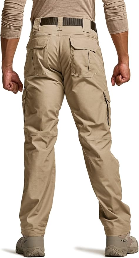 CQR Men's Tactical Pants, Water Resistant Ripstop Cargo Pants, Lightweight EDC Work Hiking Pants, Outdoor Apparel
