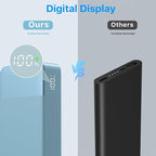 NOBIS Portable Charger, 10000mAh Power Bank Fast Charging, Battery Pack with C to C Cable, Battery Bank with Digital Display for iPhone iPad Android etc (Blue, 35W)