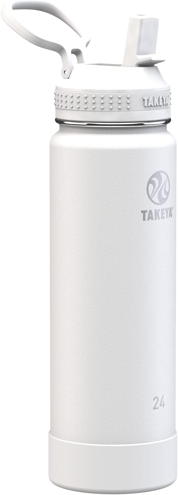 Takeya Actives Water Bottle with Straw Lid - Durable & Easy-Care Water Bottle with Stainless Steel Insulation - BPA-Free Lid with Carry Handle & Straw - Dishwasher-Safe - 24 oz, Arctic