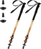 Naturehike Collapsible Trekking Poles, Adjustable Lightweight Aluminum Hiking Poles, Shock Absorption with Wrist Straps for Hiking and Daily Use, Yelllow/Green (Set of 2)