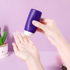 Muslish 21 Pack Travel Bottles for Toiletries, Leak-Proof TSA Compliant Silicone Travel Size Containers for Shampoo and Conditioner, BPA Free with Toiletry Bag (Purple)