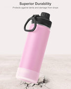 KOODEE 26 oz Water Bottle Stainless Steel Double Wall Vacuum Insulated Sports Bottle with Leakproof Spout Lid (Pink)