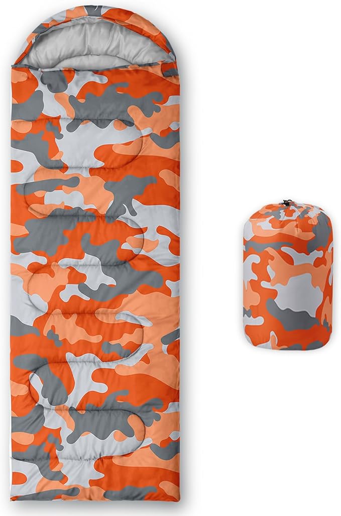 Sleeping Bags for Adults and Kids Backpacking Camping Sleeping Bags for Girls and Boys Lightweight Waterproof Cold/Warm Sleeping Bag for All Season