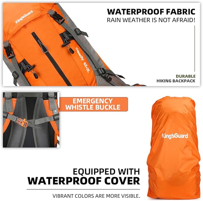 70L Camping Hiking Backpack with Rain Cover Waterproof Backpacking Backpack for Hiking Treeking Climbing Outdoor