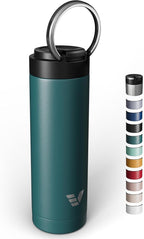 Maxi Stainless Steel Water Bottle 26oz - Double wall vacuum insulated | Integrated carry handle | leak proof flip top lid | Lightweight & stylish - Teal Green