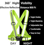 High Visibility Reflective Vest Safety Vest Running Reflective Gear Adjustable Reflective Vest for Walking,Jogging,Hiking,Night Cycling