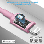 iPhone 14 13 12 Fast Charger 20W PD USB C Wall Charger with 6FT Fast Charging Cable for iPhone 14/14 Pro/14 Pro Max/14 Plus/13/12/11/Pro/Pro Max/Mini/Xs Max/X, iPad - Pink
