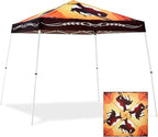 EAGLE PEAK 10x10 Slant Leg Pop-up Canopy Tent Easy One Person Setup Instant Outdoor Beach Canopy Folding Portable Sports Shelter 10x10 Base 8x8 Top (Cowboy)