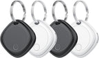 Air Tracker Tags-4 Pack, Bluetooth Tracker Works with Apple Find My APP (iOS Only), Bluetooth Smart Air Tag Keys Finder and Item Locator for Keys, Bags, Luggage, Wallet, Replaceable Battery