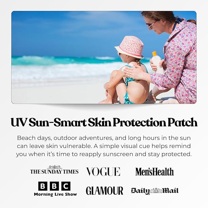 The Patch Collection® – UV Sun Detection Indicator Patch | Hydrocolloid, Photochromic Violet Dye (Pack of 36)