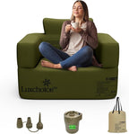 Inflatable Couch Premium Oxford Cloth Inflatable Sofa with Built-in Pump Rechargeable Portable Blow Up Couch for Camping Outdoor Travel Home Guests Backyard Patio