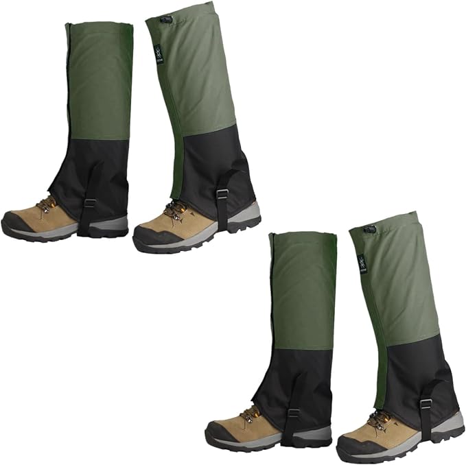 2 Pairs Leg Gaiters Adjustable Shoe Snow Boot Guard Gators for Running Shoe Gaiters, Trail Running Gaiters Sandproof