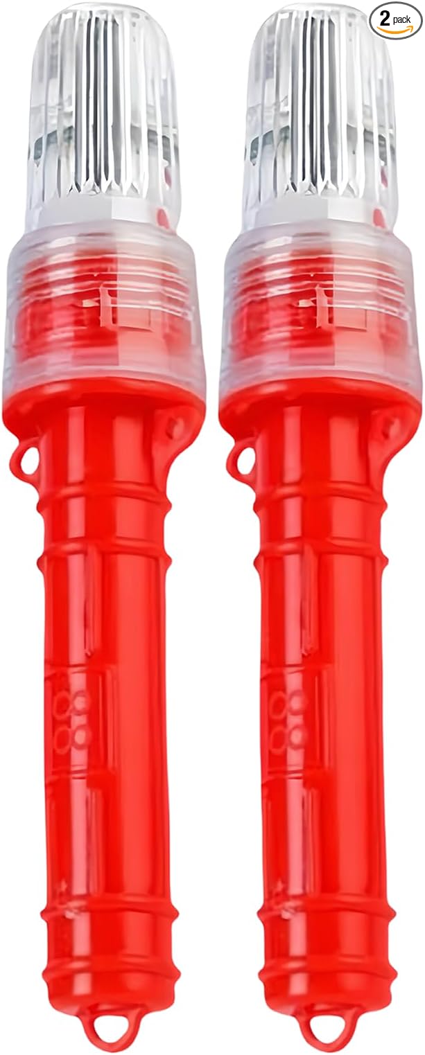 2PCS 2025 Upgrade Boat Flares Coast Guard Approved Marine, Waterproof Marine Flares Coast Guard Approved, LED Boat Flares Emergency Signals Safety Kit for Fishing Boats, Life Rafts (Red)