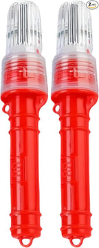 2PCS 2025 Upgrade Boat Flares Coast Guard Approved Marine, Waterproof Marine Flares Coast Guard Approved, LED Boat Flares Emergency Signals Safety Kit for Fishing Boats, Life Rafts (Red)