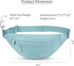 MAXTOP Large Crossbody Fanny Pack with 4-Zipper Pockets,Gifts for Enjoy Sports Festival Workout Traveling Running Casual Hands-Free Wallets Waist Pack Phone Bag Carrying All Phones