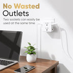 Multi Plug Outlet Splitter, Unidapt Multiple Outlets Extender Adapter with 6 AC Power Socket, Side Splitter Box, Wall Tap Plug Expander for Home Hotel Office Dorm Essentials 1-Pack, White