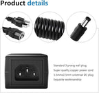 SHNITPWR 24V Power Supply Adapter 24 Volt 3A 72W AC DC Converter, Pack of 2 100V~240V AC to DC 24V 3amp Transformer LED Driver with 5.5x2.5mm Plug for LED Strip Light 3D Printer LCD Monitor Motor