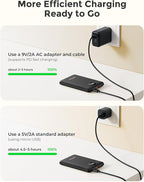 Small Portable Charger Power Bank 10,000 mAh, Upgraded Compact Battery Pack for Phone Charging, PD3.1 & QC Fast Charging Mini Travel Power Bank for iPhone/Samsung/Google/Tablet/AirPod (Black)